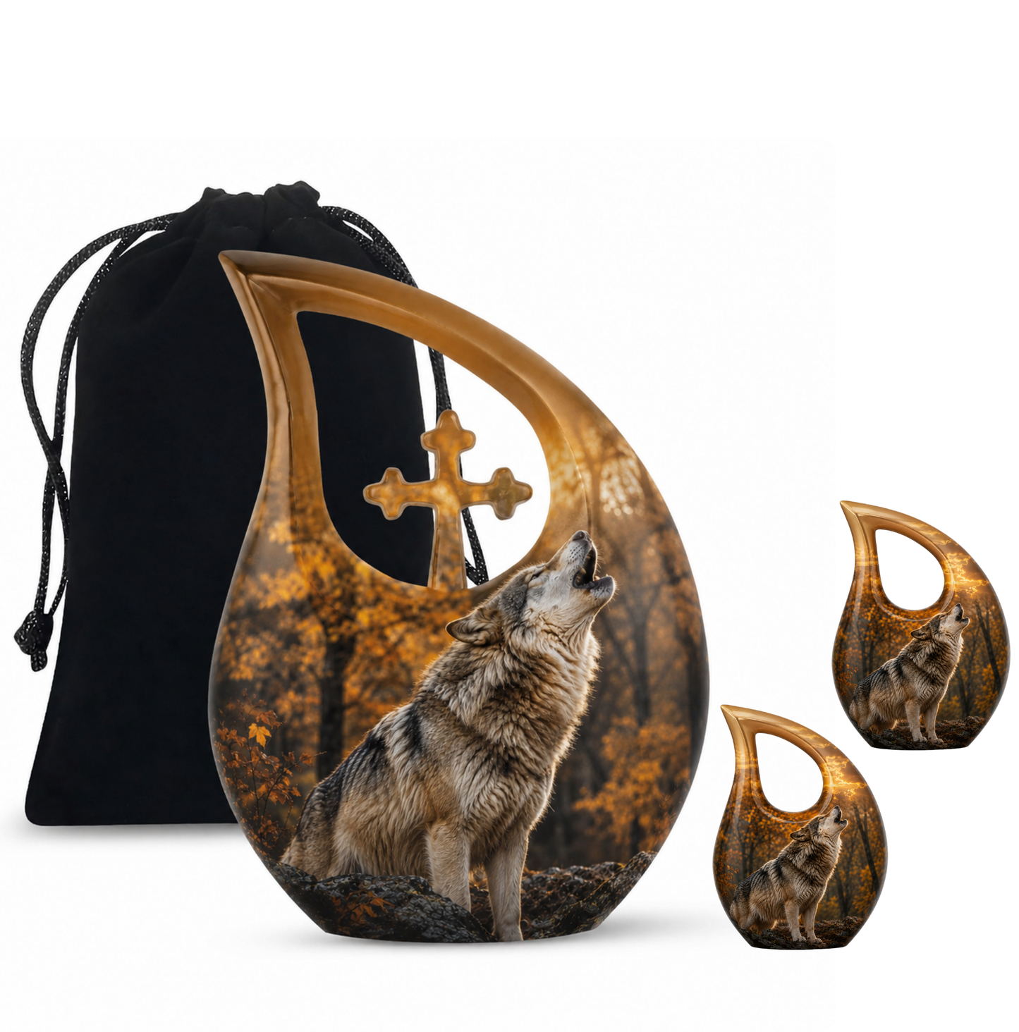 Howling Wolf Cremation Urn for Human Ashes