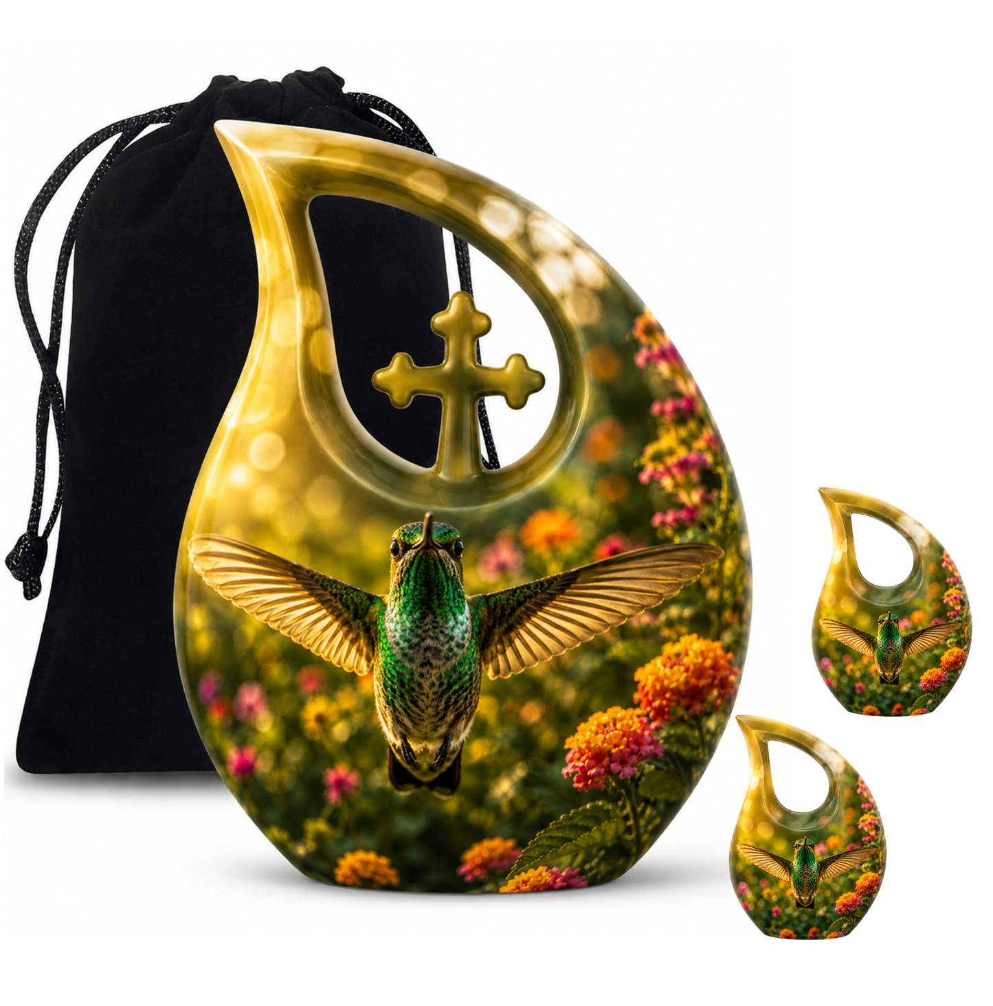 Flying Hummingbird Cremation Urn For Ashes