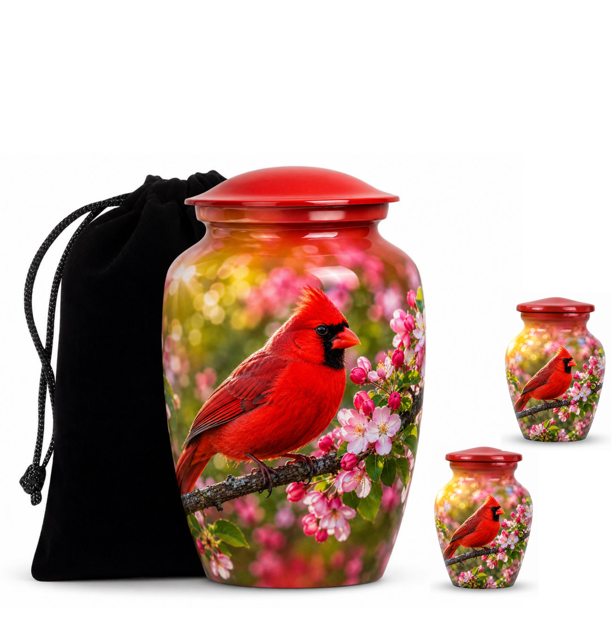 Cardinal Bird Cremation Urn for Ashes