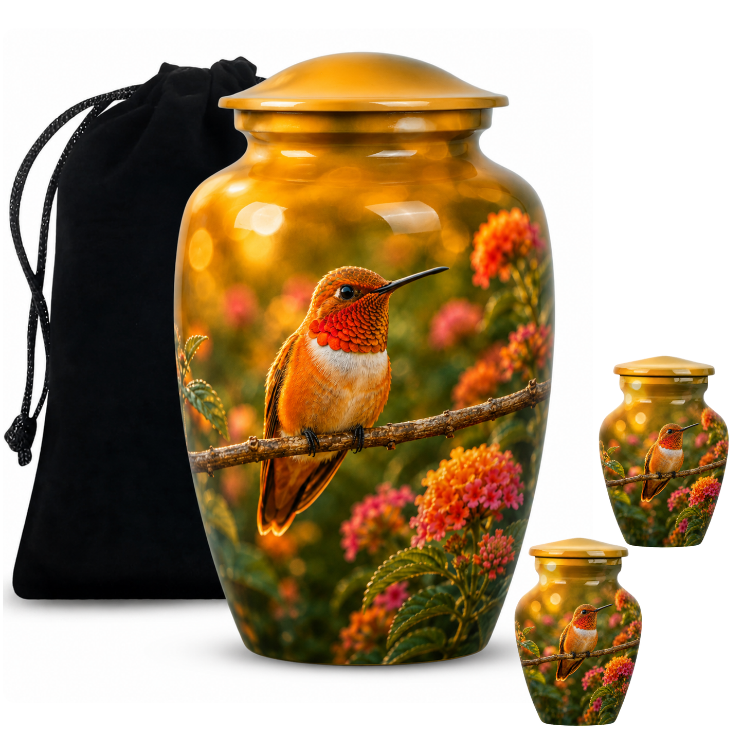 Rufous Hummingbird Cremation Urn For Ashes