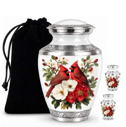 Red Cardinal Couple Urn for Ashes