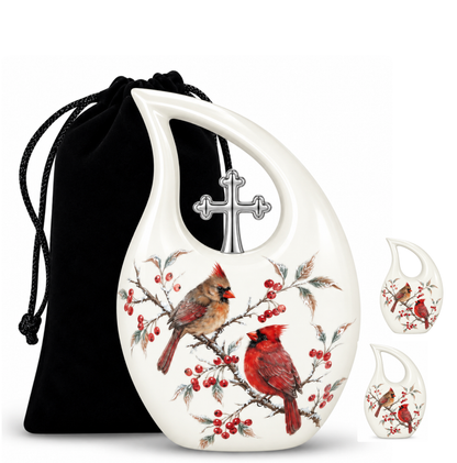Cardinal Couple Urn for Ashes