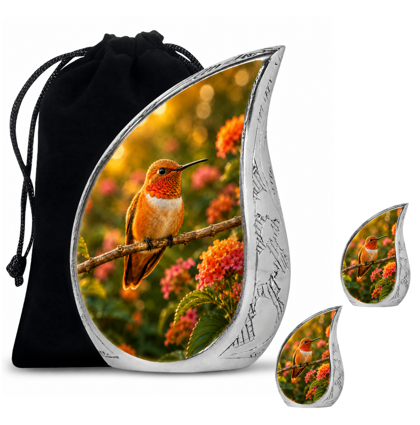 Rufous Hummingbird Cremation Urn For Ashes