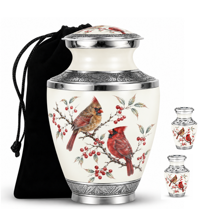 Cardinal Couple Urn for Ashes