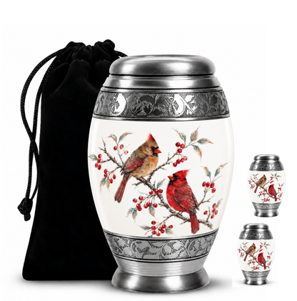 Cardinal Couple Urn for Ashes