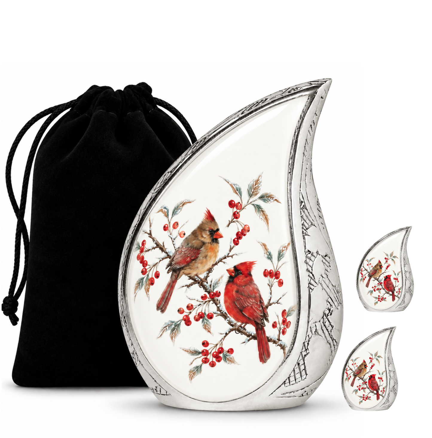 Cardinal Couple Urn for Ashes