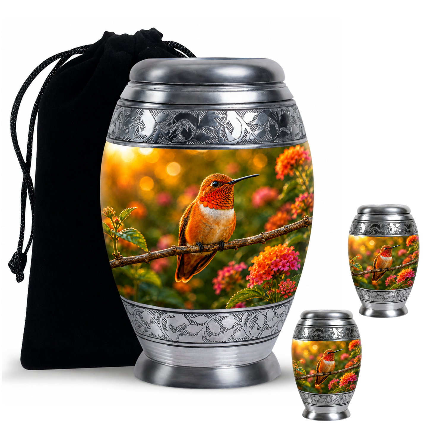 Rufous Hummingbird Cremation Urn For Ashes