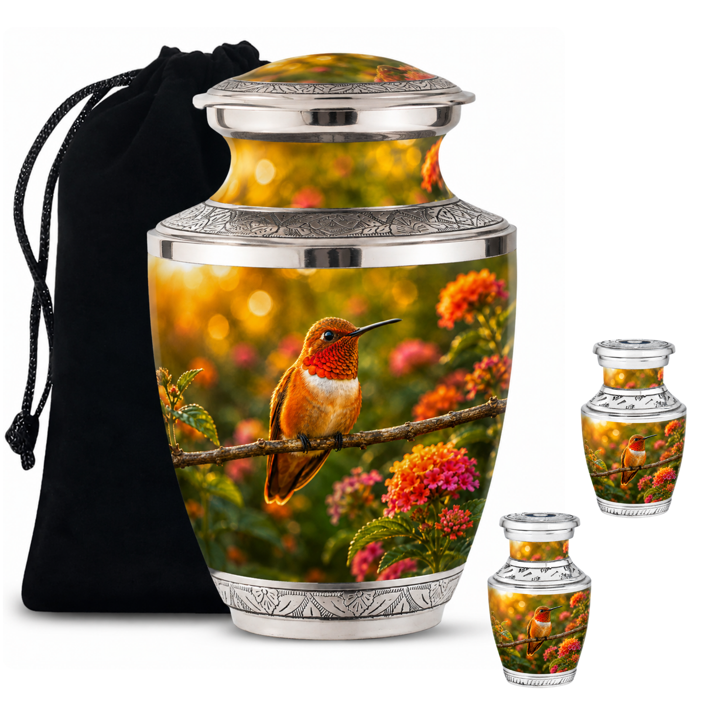 Rufous Hummingbird Cremation Urn For Ashes