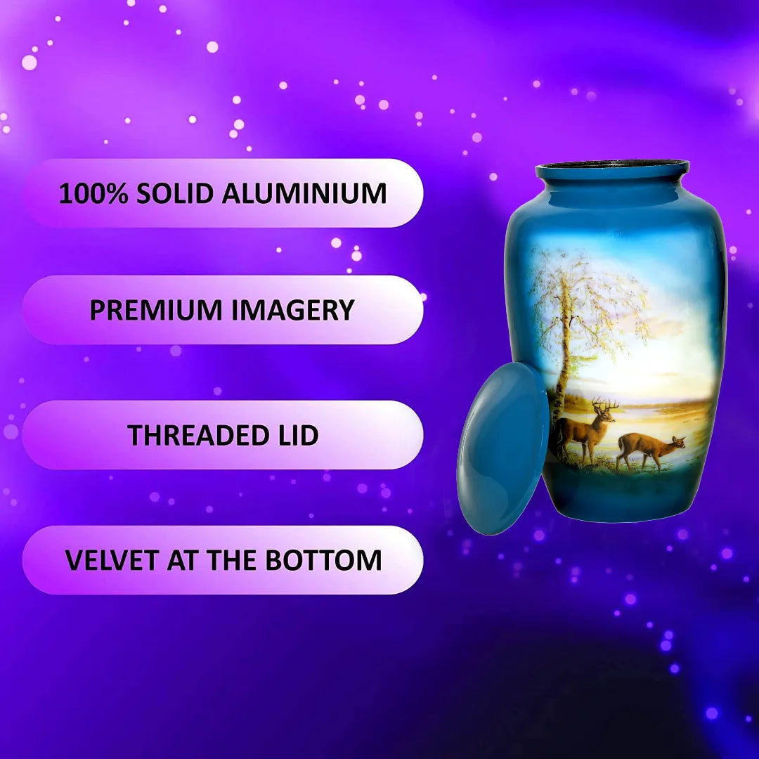 Adult Deer In Nature Design Cremation Urn