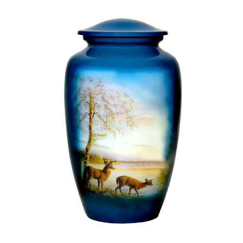 Blue Deer Design Adult Cremation Urn