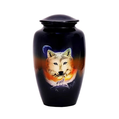 Blue Wolf Design Adult Cremation Urn