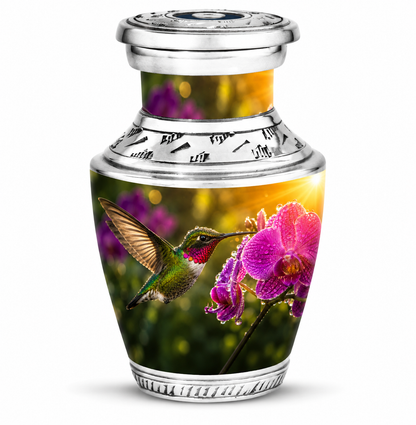 Hummingbird & Orchid Cremation Urn for Ashes
