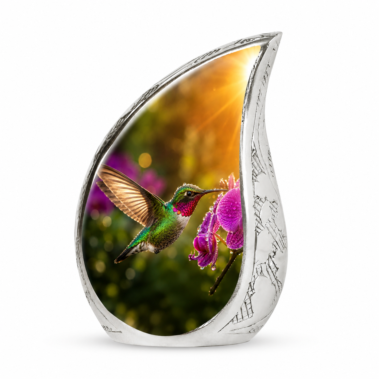 Hummingbird & Orchid Cremation Urn for Ashes