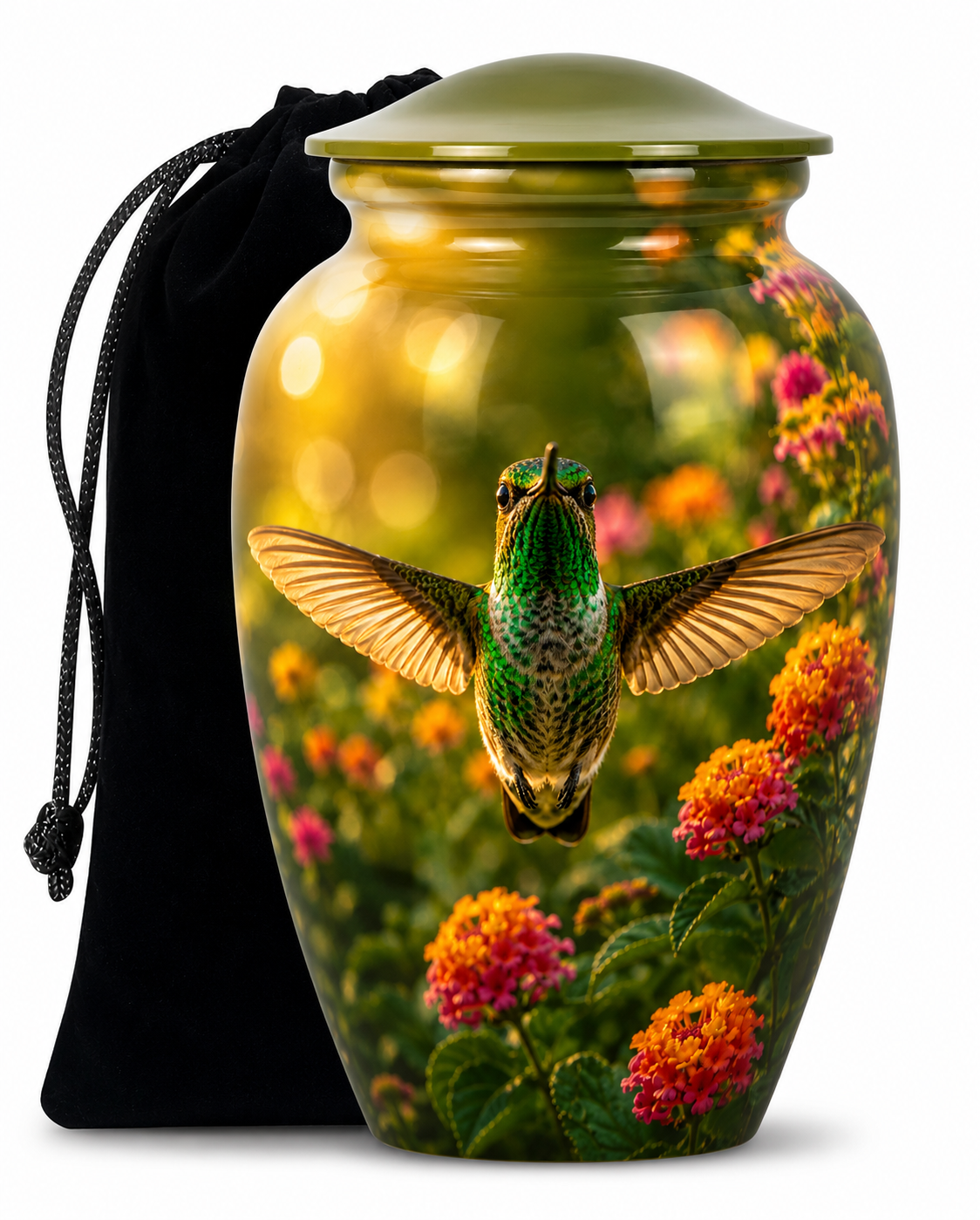Flying Hummingbird Cremation Urn For Ashes