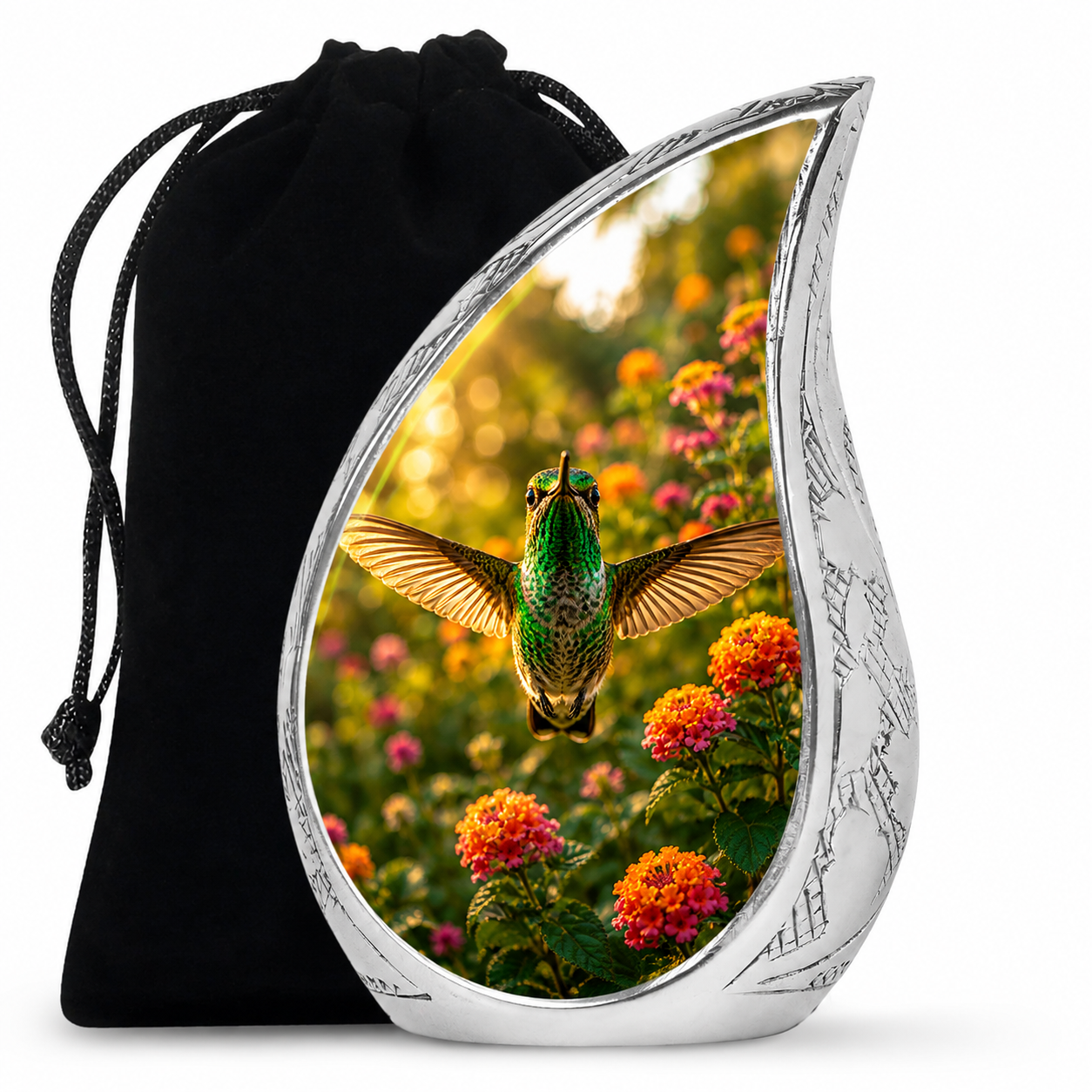 Flying Hummingbird Cremation Urn For Ashes