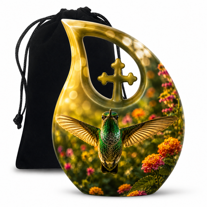 Flying Hummingbird Cremation Urn For Ashes