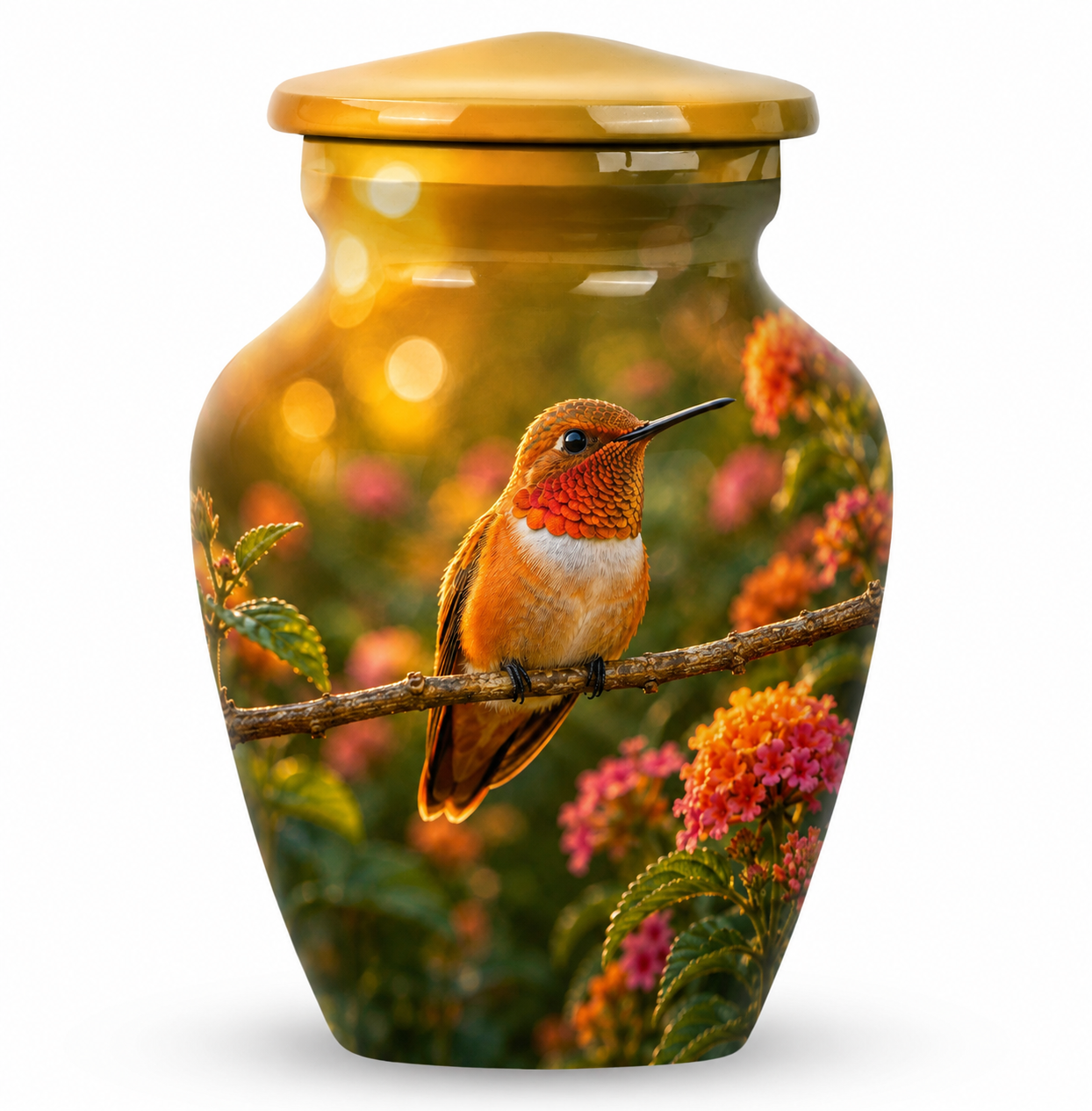 Rufous Hummingbird Cremation Urn For Ashes