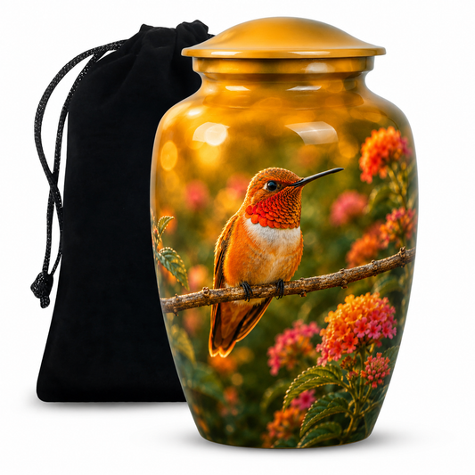 Rufous Hummingbird Cremation Urn For Ashes