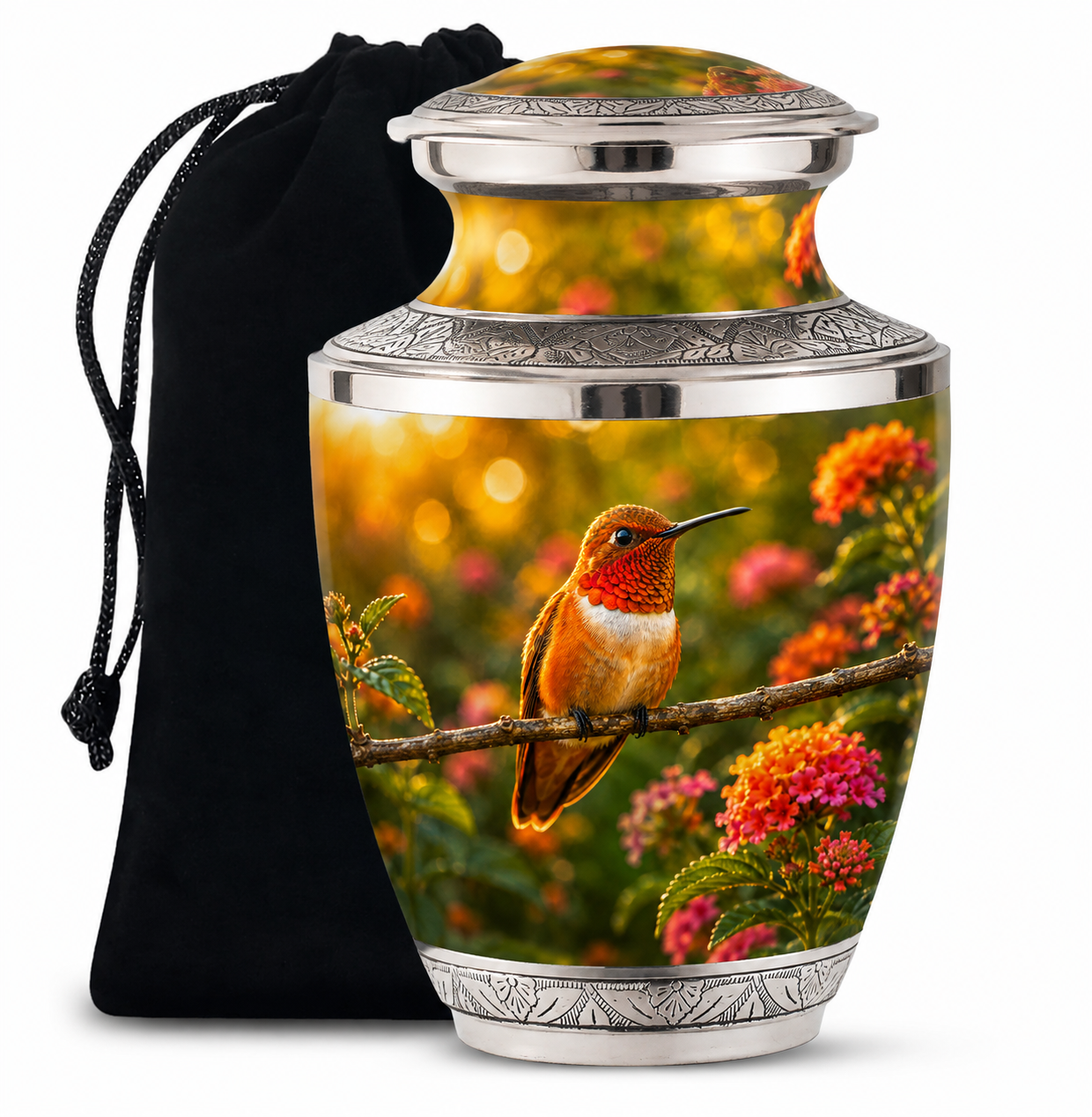 Rufous Hummingbird Cremation Urn For Ashes