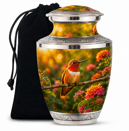 Rufous Hummingbird Cremation Urn For Ashes