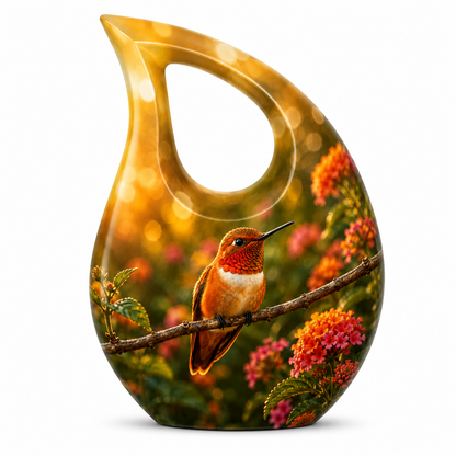 Rufous Hummingbird Cremation Urn For Ashes