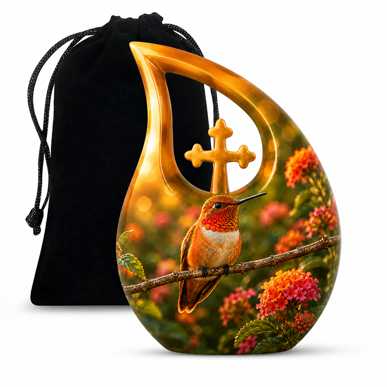 Rufous Hummingbird Cremation Urn For Ashes