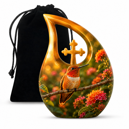 Rufous Hummingbird Cremation Urn For Ashes