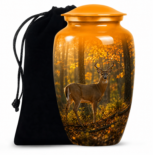Autumn Forest Deer Cremation Urn