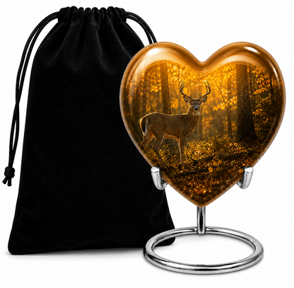 Autumn Forest Deer Cremation Urn
