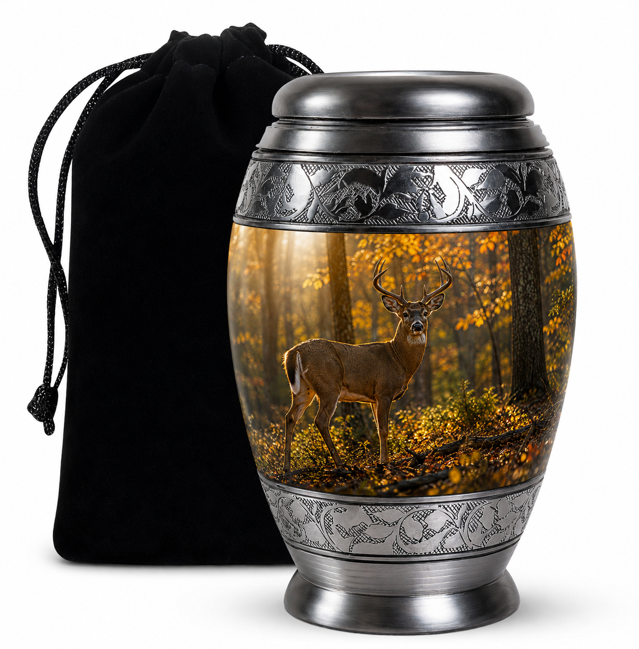 Autumn Forest Deer Cremation Urn