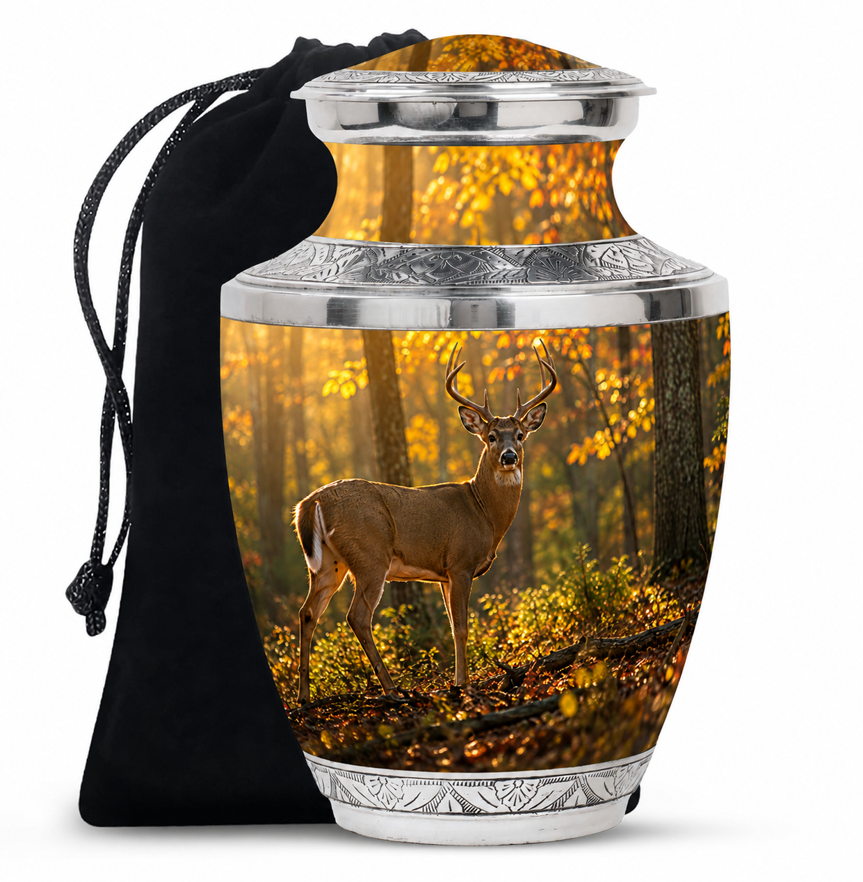 Autumn Forest Deer Cremation Urn