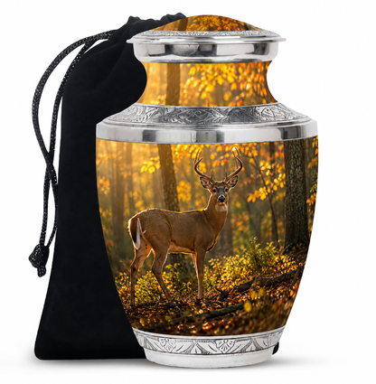 Autumn Forest Deer Cremation Urn
