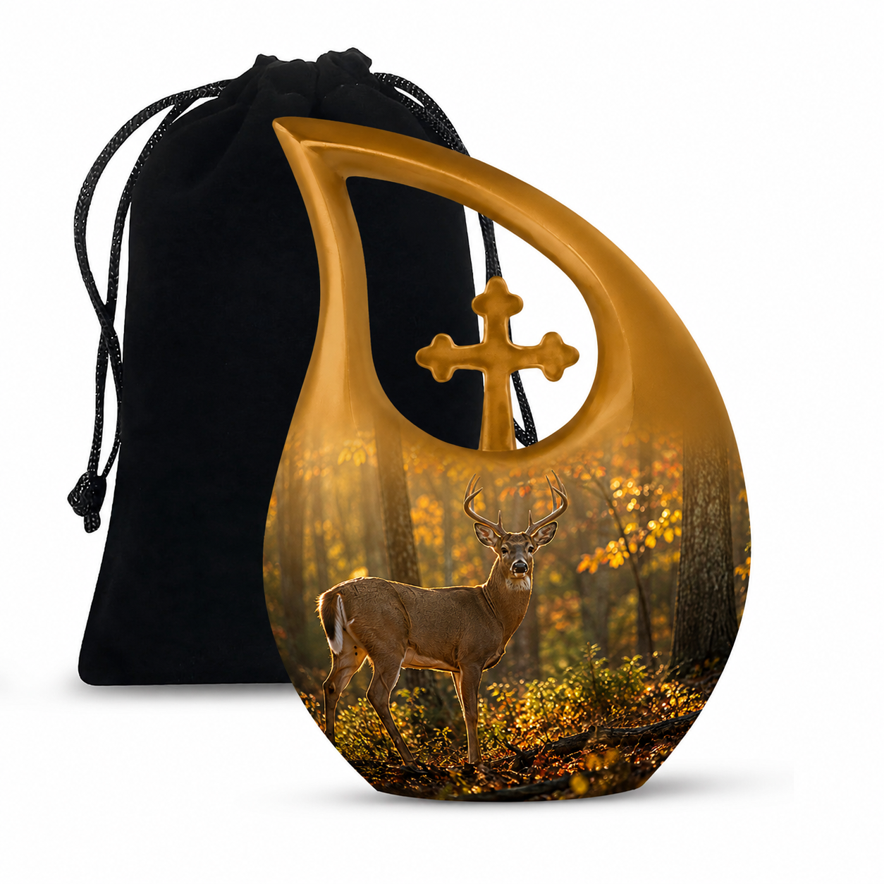 Autumn Forest Deer Cremation Urn