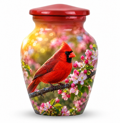 Cardinal Bird Cremation Urn for Ashes