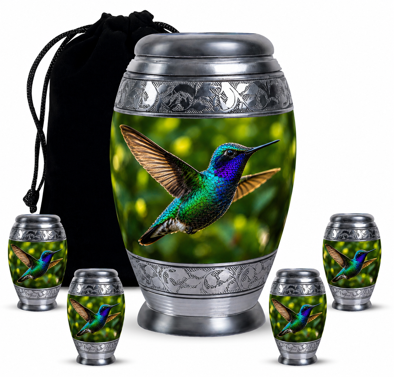 Green Hummingbird Cremation Urn