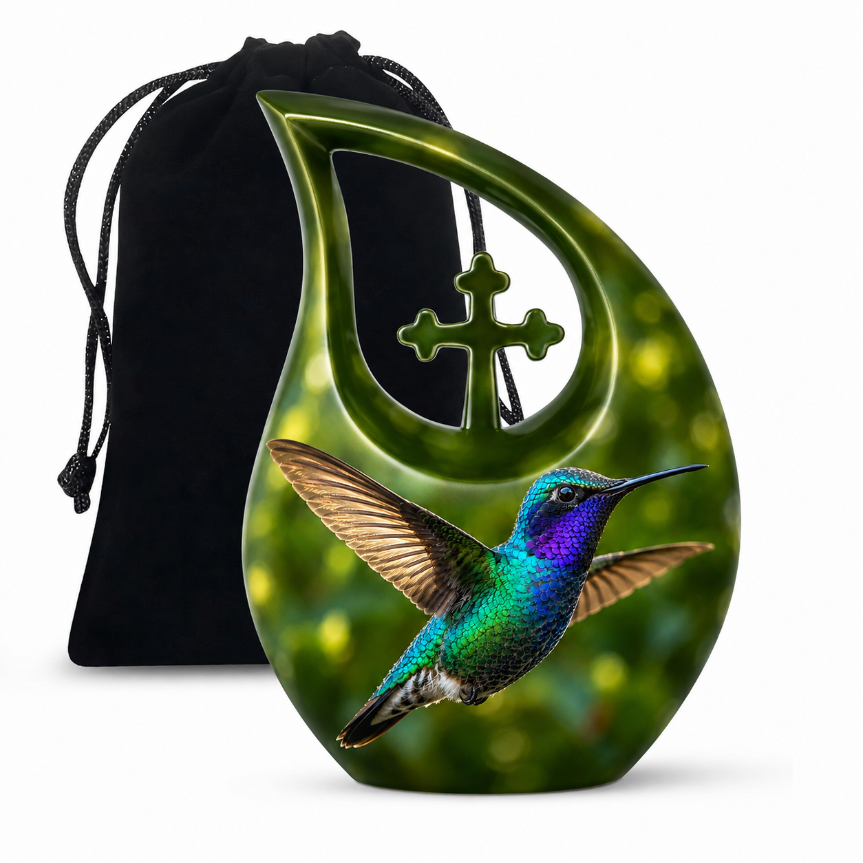 Green Hummingbird Cremation Urn