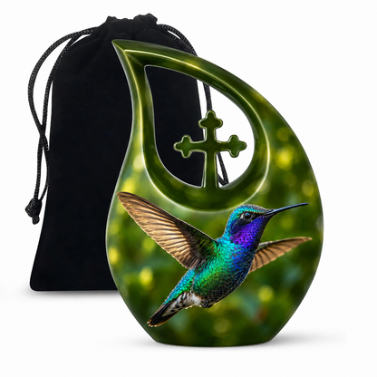 Green Hummingbird Cremation Urn