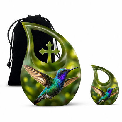Green Hummingbird Cremation Urn