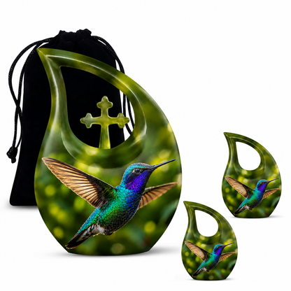 Green Hummingbird Cremation Urn