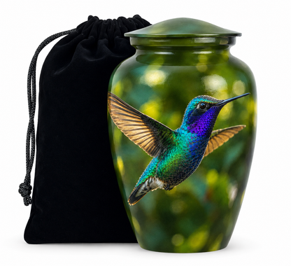 Green Hummingbird Cremation Urn
