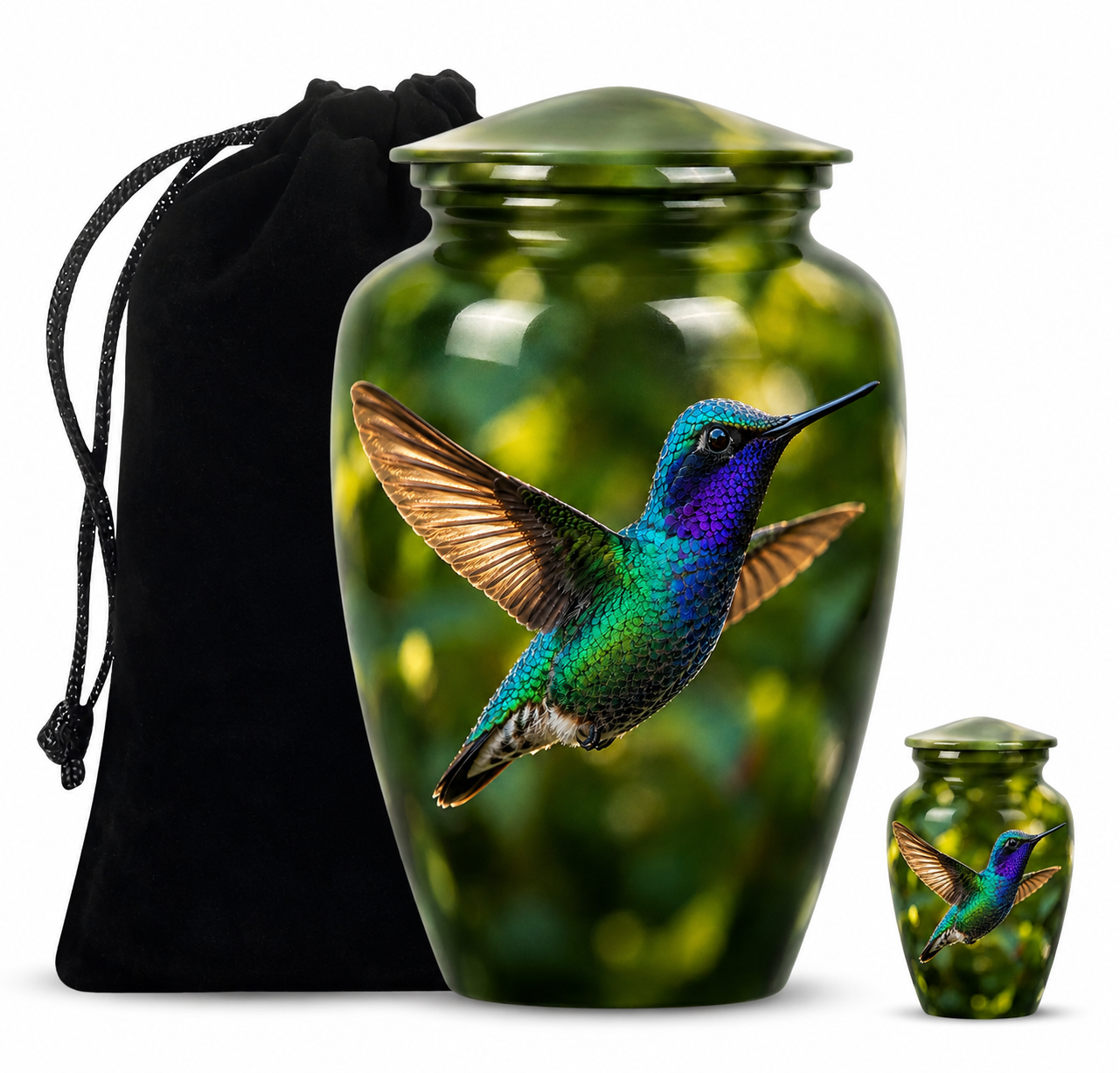 Green Hummingbird Cremation Urn
