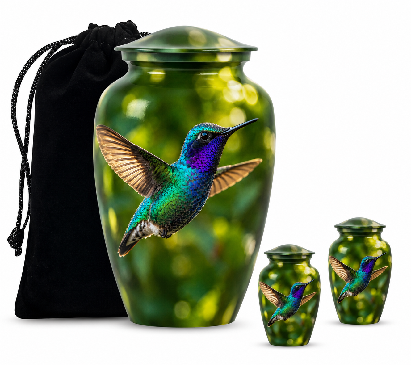 Green Hummingbird Cremation Urn
