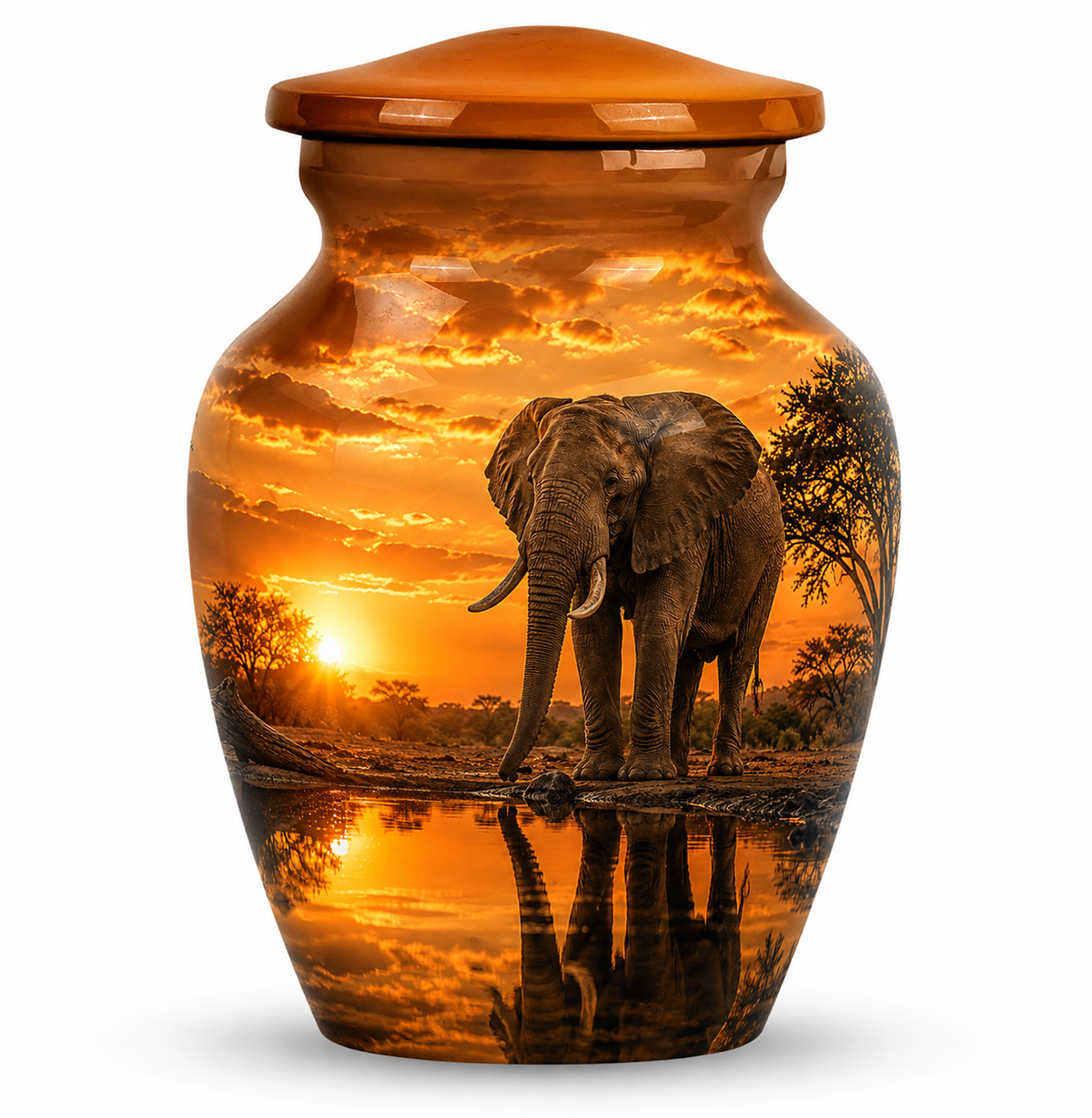 African Elephant Cremation Urn For Ashes