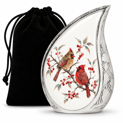 Cardinal Couple Urn for Ashes