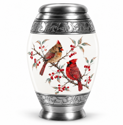 Cardinal Couple Urn for Ashes