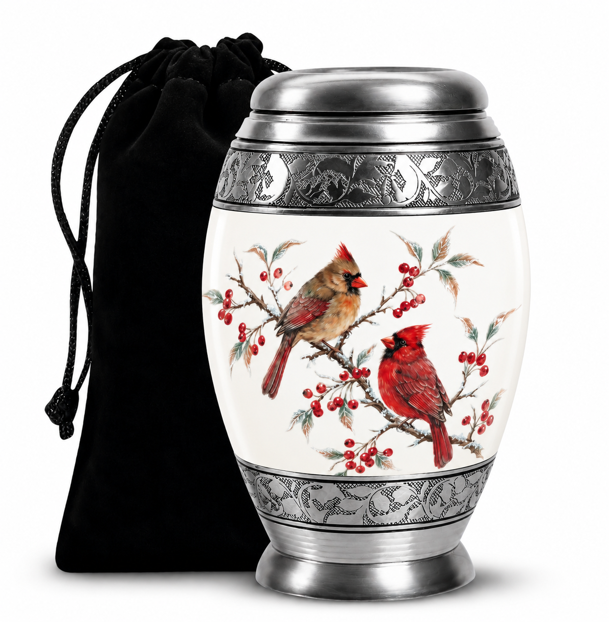 Cardinal Couple Urn for Ashes