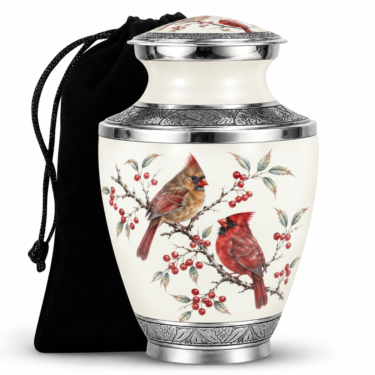 Cardinal Couple Urn for Ashes