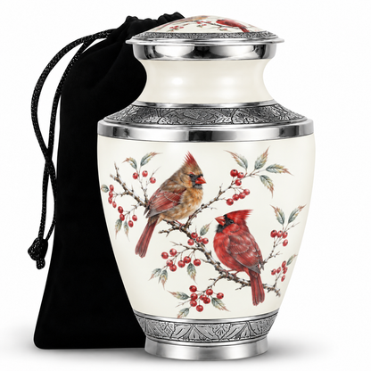 Cardinal Couple Urn for Ashes