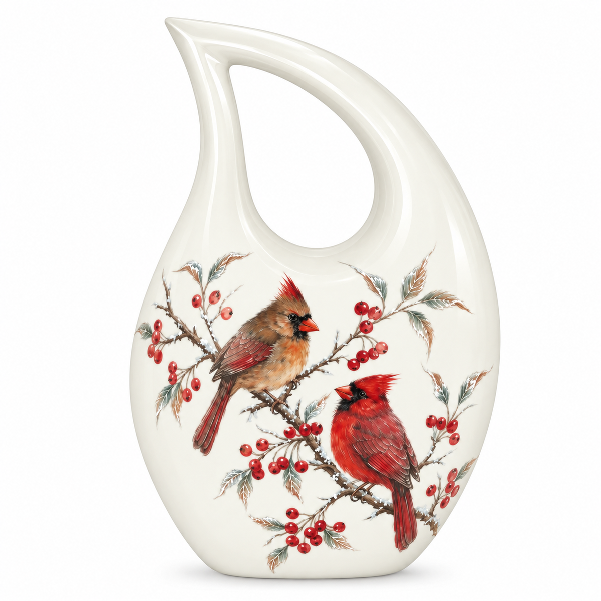 Cardinal Couple Urn for Ashes
