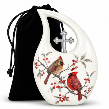 Cardinal Couple Urn for Ashes